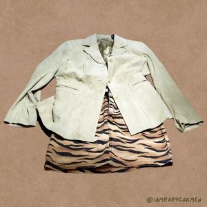 Liz Claiborne - Beige Suede Blazer + Free Gift!